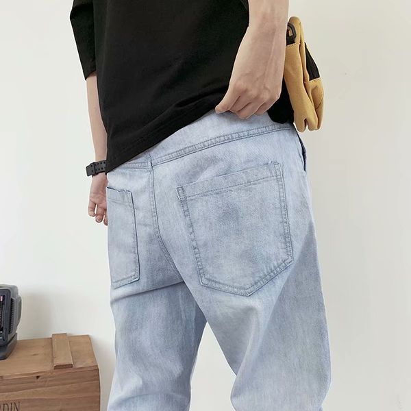 men's jeans autumn black nine-point korean-style slim stretch and winter models feet pants trend, Blue
men's jeans autumn black nine-point korean-style slim stretch and winter models feet pants trend, Blue