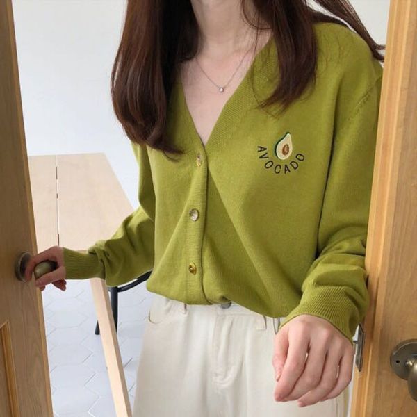winter women's cardigan knitting single breasted sweater v-neck embroidery sweet sweater long sleeve open stitch korean, White
winter women's cardigan knitting single breasted sweater v-neck embroidery sweet sweater long sleeve open stitch korean, White