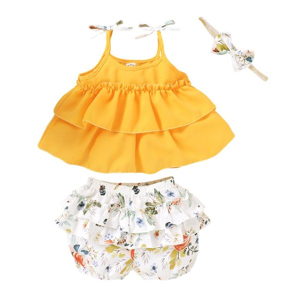 sell ins independent station printing three-color chiffon suspenders shorts hair band three-pies, White
sell ins independent station printing three-color chiffon suspenders shorts hair band three-pies, White