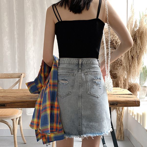 women blue ripped casual mini denim skirt 2020 summer new bodycon women skirt basic pocket jeans mid waist, Black
women blue ripped casual mini denim skirt 2020 summer new bodycon women skirt basic pocket jeans mid waist, Black
