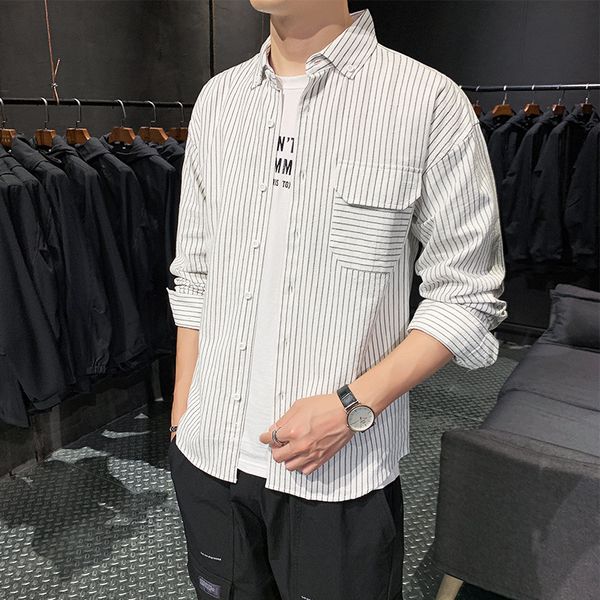 new spring fashion mens striped shirts long sleeve cotton casual shirt solid plaid camisa big size camisa social masculina, White;black
new spring fashion mens striped shirts long sleeve cotton casual shirt solid plaid camisa big size camisa social masculina, White;black