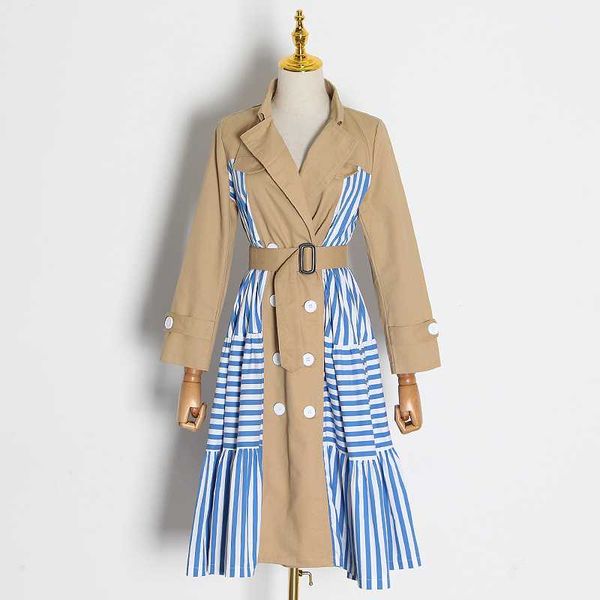 office lady windbreaker coat casual patchwork striped trench coat female lapel collar long sleeve high waist lace up women, Tan;black
office lady windbreaker coat casual patchwork striped trench coat female lapel collar long sleeve high waist lace up women, Tan;black