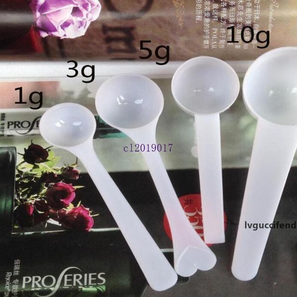 

1000pcs professional white plastic 1g 2g 5g 10g scoops/spoons for food/milk/washing powder/medicine measuring