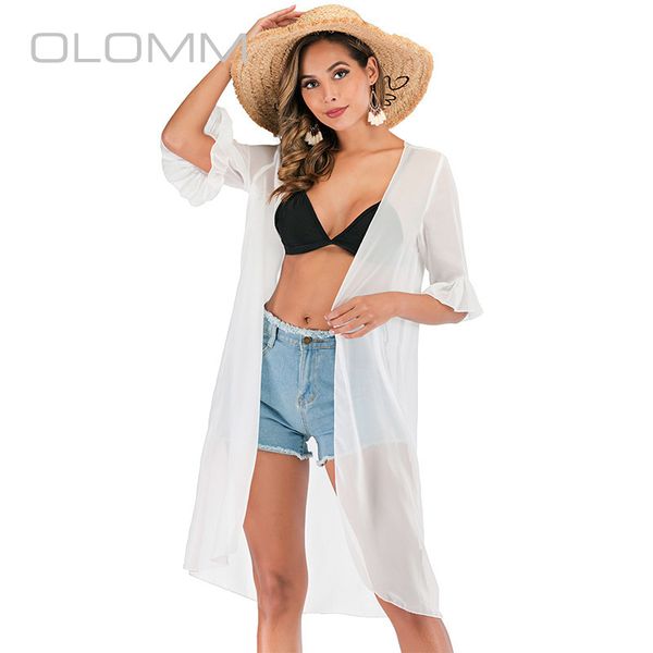 2020 summer casual chiffon shirt beach holiday kimono cardigan sunscreen women's clothing, White
2020 summer casual chiffon shirt beach holiday kimono cardigan sunscreen women's clothing, White