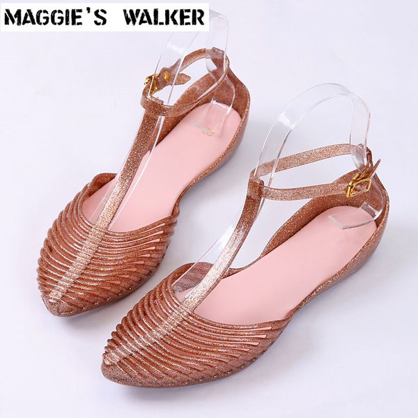 maggie's walker beach shoes women pointed-toe jelly sandals summer fashion resin shinny flat slides size 36~40, Black
maggie's walker beach shoes women pointed-toe jelly sandals summer fashion resin shinny flat slides size 36~40, Black