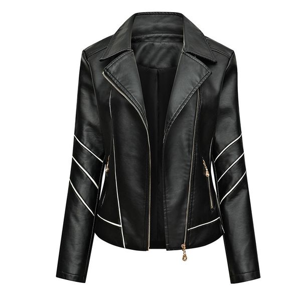new loose collar pu faux leather jacket ladies classic moto biker jacket spring and autumn lady basic coat plus size outerwear, Black
new loose collar pu faux leather jacket ladies classic moto biker jacket spring and autumn lady basic coat plus size outerwear, Black