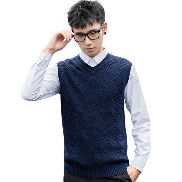 men's vests v-neck cotton sweater vest autumn spring warm sleeveless skim fit solid clothes knitted fashion wool casual male coat, Black;white
men's vests v-neck cotton sweater vest autumn spring warm sleeveless skim fit solid clothes knitted fashion wool casual male coat, Black;white