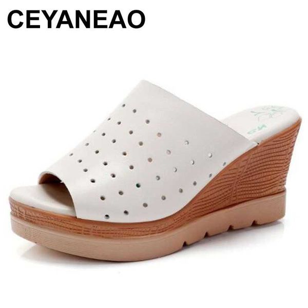 ceyaneao 2020 cowhide wedge sandals high heels casual wild summer leather sandals women slippers summer shoes 32-43, Black
ceyaneao 2020 cowhide wedge sandals high heels casual wild summer leather sandals women slippers summer shoes 32-43, Black