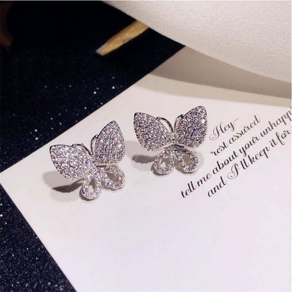 sweet cute luxury sparkling jewelry 925 sterling silver pave white sapphire cz diamond gemstones women butterfly wedding stud earring gift, Golden;silver
sweet cute luxury sparkling jewelry 925 sterling silver pave white sapphire cz diamond gemstones women butterfly wedding stud earring gift, Golden;silver