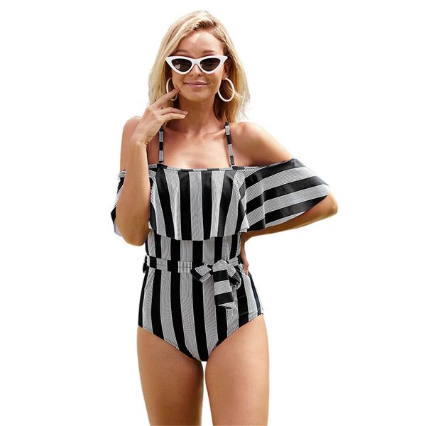 lady striped print monokini women one piece suits 50% cute girl swimming equipment off shoulder swim wear female water sports wear
lady striped print monokini women one piece suits 50% cute girl swimming equipment off shoulder swim wear female water sports wear