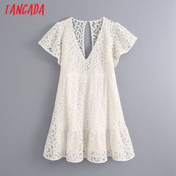 tangada fashion women floral embroidery playsuit v neck backless short sleeve buttons female beach playsuit be762, Black;white
tangada fashion women floral embroidery playsuit v neck backless short sleeve buttons female beach playsuit be762, Black;white