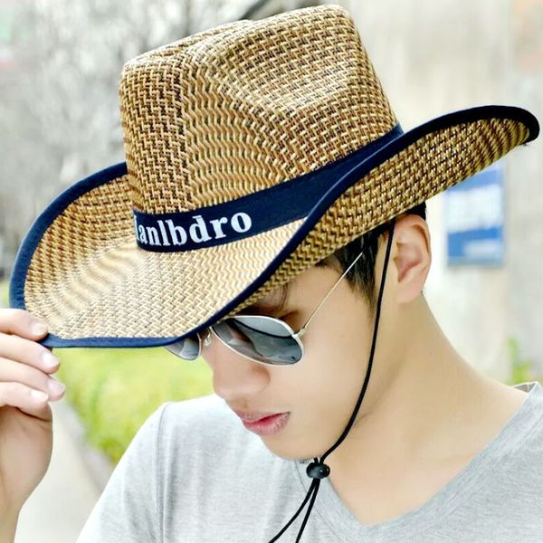spring and autumn straw hat west cowboy hat outdoor men's e women's outing large brimmed sun-resistant couples' cap men, Yellow
spring and autumn straw hat west cowboy hat outdoor men's e women's outing large brimmed sun-resistant couples' cap men, Yellow