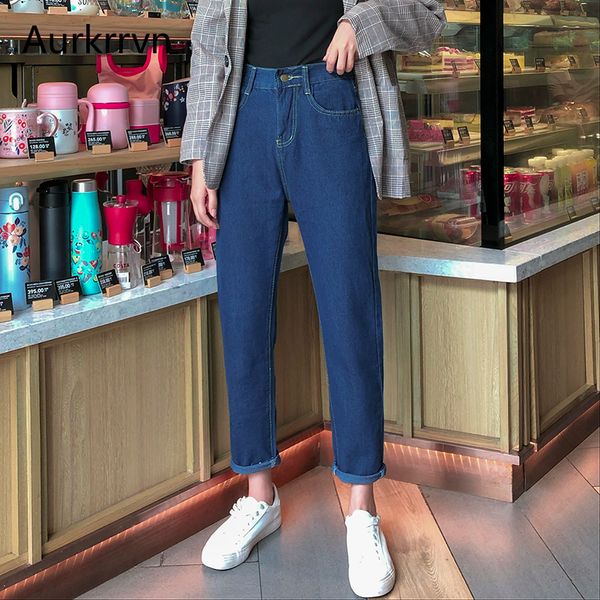 aurkrrvn casual straight jeans trousers for women solid loose plus size pants jeans womans high waist autumn denim jean lady, Blue
aurkrrvn casual straight jeans trousers for women solid loose plus size pants jeans womans high waist autumn denim jean lady, Blue