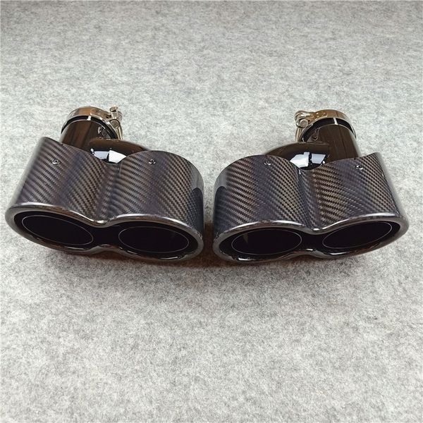 1 pair h model exhaust pipe shiny carbon fiber glossy black for akrapovic dual exhausts muffler tail nozzle pipes
1 pair h model exhaust pipe shiny carbon fiber glossy black for akrapovic dual exhausts muffler tail nozzle pipes