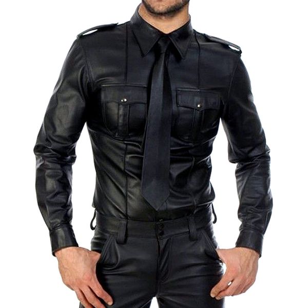 men faux leather long sleeve shirts pu leather t shirts men fitness gay latex t-shirt tees party clubwear, White;black
men faux leather long sleeve shirts pu leather t shirts men fitness gay latex t-shirt tees party clubwear, White;black