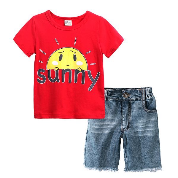 children boys girls set t shirt jeans pants for baby kids cartoon fashion summer casual clothes shorts 1-6 years, White
children boys girls set t shirt jeans pants for baby kids cartoon fashion summer casual clothes shorts 1-6 years, White