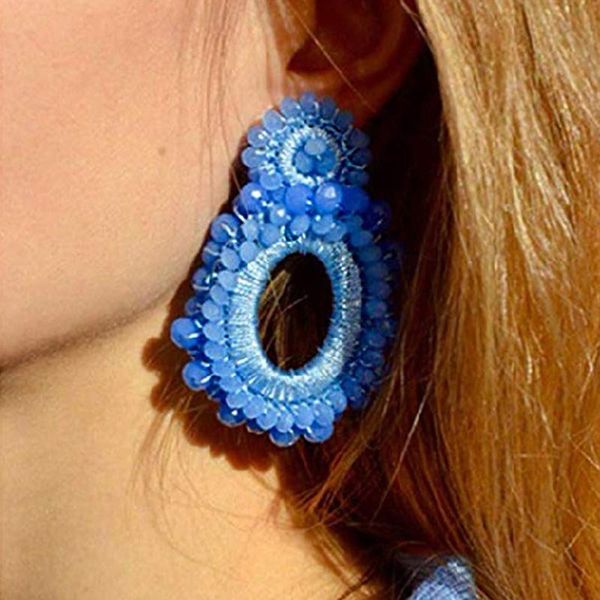 manilai handmade crystal beads earrings for women oval big drop earrings bohemian jewelry beaded dangle ear accessories, Silver
manilai handmade crystal beads earrings for women oval big drop earrings bohemian jewelry beaded dangle ear accessories, Silver