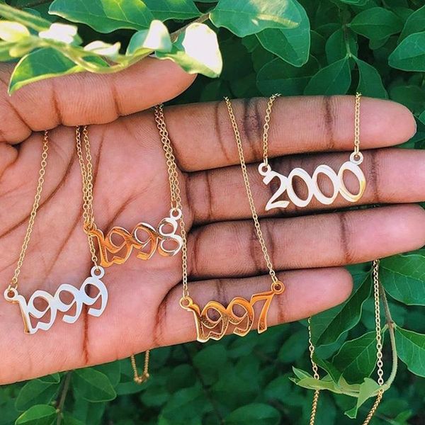special date old english number necklace for women personalized gold chain birth year 1980-2019 chokers necklaces custom jewelry, Silver
special date old english number necklace for women personalized gold chain birth year 1980-2019 chokers necklaces custom jewelry, Silver