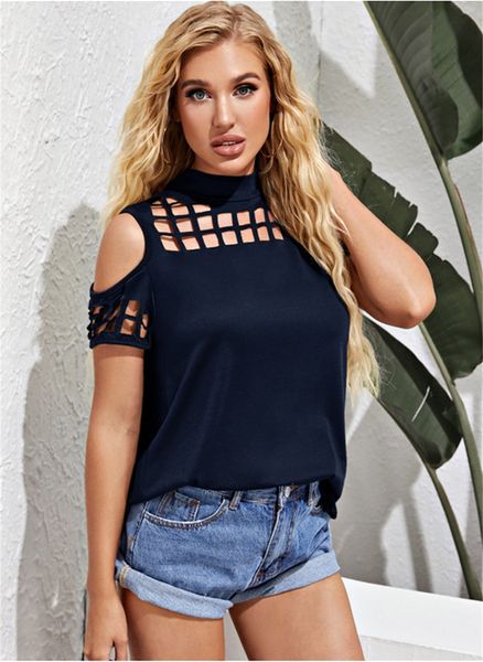 summer womens tshirts loose solid color cutout woman tshirt backless split casual female tees, White
summer womens tshirts loose solid color cutout woman tshirt backless split casual female tees, White