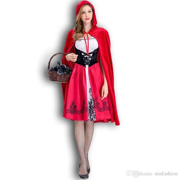 new creative halloween costumes little red riding hood costume cosplay for women cosplay fancy dress, Black;red 
new creative halloween costumes little red riding hood costume cosplay for women cosplay fancy dress, Black;red