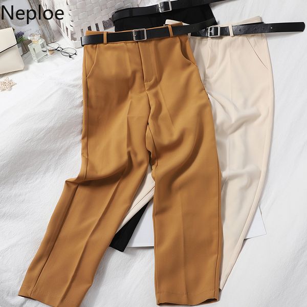 neploe women elegant suit pants belt high waist 2020 new korean solid ankle trousers fashion causal straight pants femme 4d162, Black;white
neploe women elegant suit pants belt high waist 2020 new korean solid ankle trousers fashion causal straight pants femme 4d162, Black;white