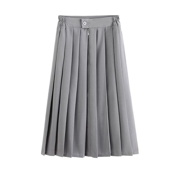 pleated japanese college style school uniform class clothes middle school students gray elastic waist skirt, Black
pleated japanese college style school uniform class clothes middle school students gray elastic waist skirt, Black