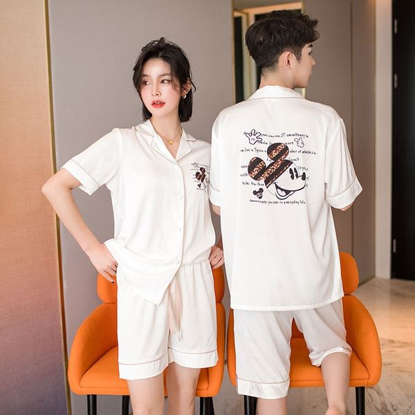 new cute cartoon printed satin ice silk lovers clothes home furnishing clothing ' pajamas suit students' home clothes, Black;brown
new cute cartoon printed satin ice silk lovers clothes home furnishing clothing ' pajamas suit students' home clothes, Black;brown