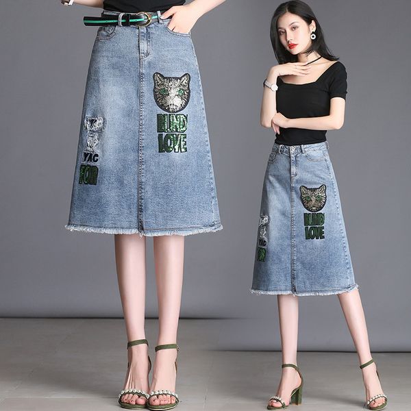 skirts cat embroidered denim skirt korean style elegant fashion high waist a- line dress burr medium-length harajuku, Black
skirts cat embroidered denim skirt korean style elegant fashion high waist a- line dress burr medium-length harajuku, Black