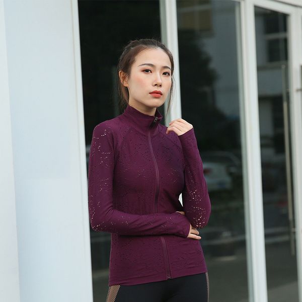 running jackets women hooded jacket yoga zipper long sleeve shirt sports fitness ladies hoodies women's training, Black;red