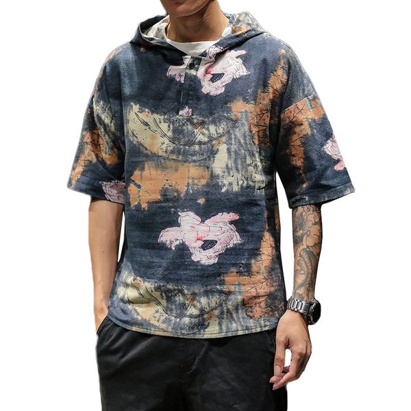 men's t-shirts 2021 summer hooded floral-print flax t-shirt loose and plus-sized wear cotton linen half-sleeve shirt printed t-sh -40, White;black
men's t-shirts 2021 summer hooded floral-print flax t-shirt loose and plus-sized wear cotton linen half-sleeve shirt printed t-sh -40, White;black