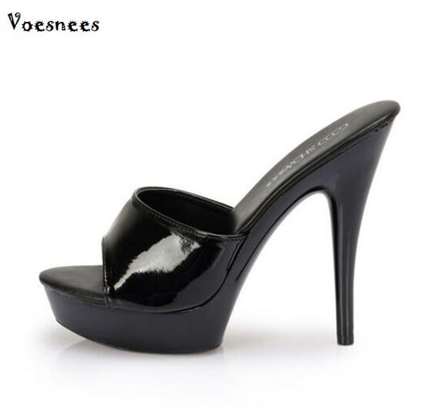 fashion shoes slippers sandals women shoes 13-15cm thin heels wedding model catwalk platforms thick bottom, Black 
fashion shoes slippers sandals women shoes 13-15cm thin heels wedding model catwalk platforms thick bottom, Black