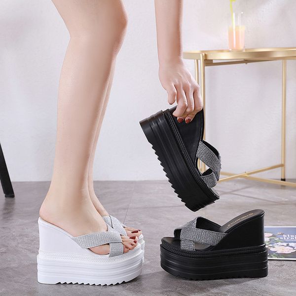 on a wedge women's genuine leather shoes slippers summer heeled mules platform peep toe slides low heels soft fabric super high cs10, Black
on a wedge women's genuine leather shoes slippers summer heeled mules platform peep toe slides low heels soft fabric super high cs10, Black