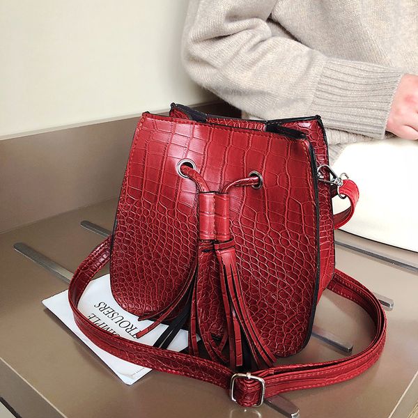 women vintage chic mori tassel alligator bucket bags crocodile pattern handbag high capacity shoulder messenger ladies pu bags
women vintage chic mori tassel alligator bucket bags crocodile pattern handbag high capacity shoulder messenger ladies pu bags