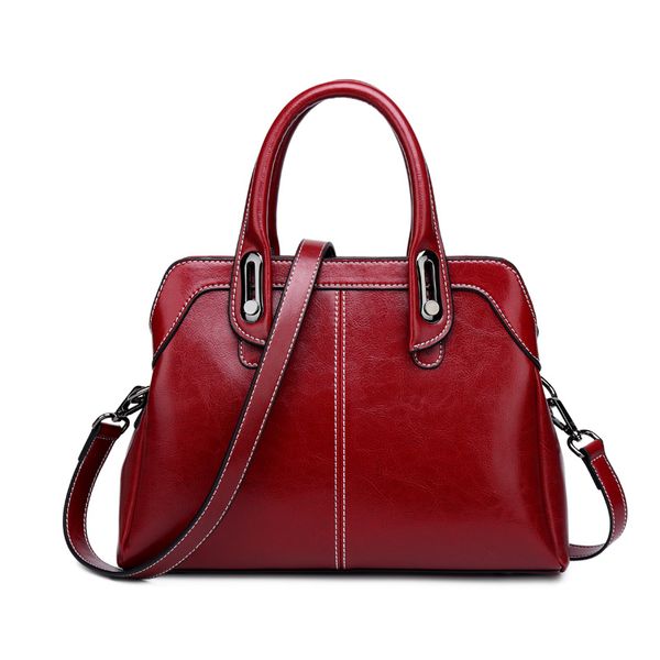 2020 genuine leather women handbag popular retro bag large capacity lady shoulder bags crossbody purse brand