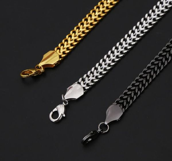 2020 men stainless steel bracelet gold silvery black side chain bracelet 8mm*21cm fashion gold bracelet 10pcs/lot
2020 men stainless steel bracelet gold silvery black side chain bracelet 8mm*21cm fashion gold bracelet 10pcs/lot