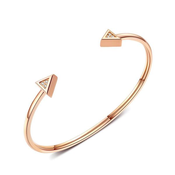 european and american simple cool open stainless steel symmetric triangle bracelet women's titanium steel bracelet bangle gb959, Black
european and american simple cool open stainless steel symmetric triangle bracelet women's titanium steel bracelet bangle gb959, Black