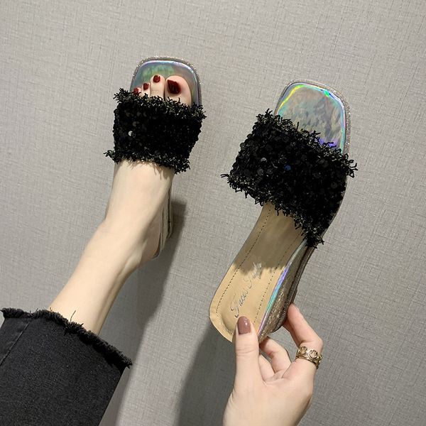 women's and sequins sandals 2020 summer new korean style square toe wedge women's shoes solid color sequins burrs mid heel sandals
women's and sequins sandals 2020 summer new korean style square toe wedge women's shoes solid color sequins burrs mid heel sandals