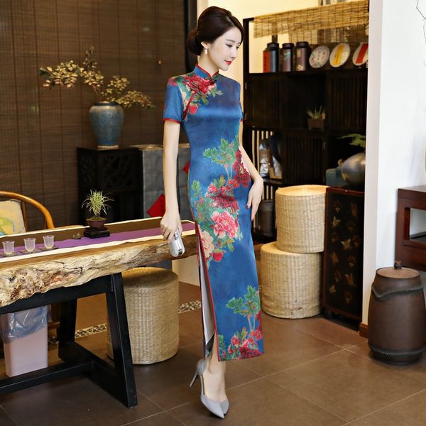 ethnic clothing floral vintage long dresses female women qipao chinese mandarin collar evening party dress vestidos, Red
ethnic clothing floral vintage long dresses female women qipao chinese mandarin collar evening party dress vestidos, Red