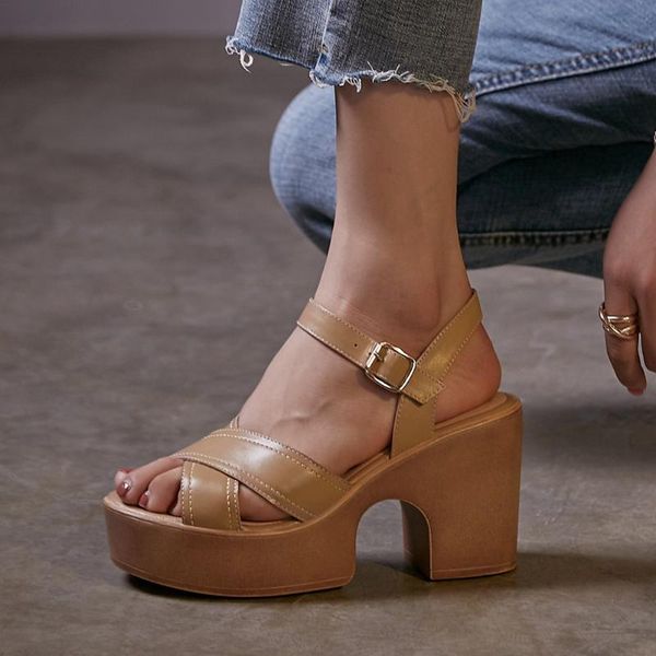 sarairis fashion high block heels sandals women cool dress platform sandals ladies genuine leather shoes, Black
sarairis fashion high block heels sandals women cool dress platform sandals ladies genuine leather shoes, Black