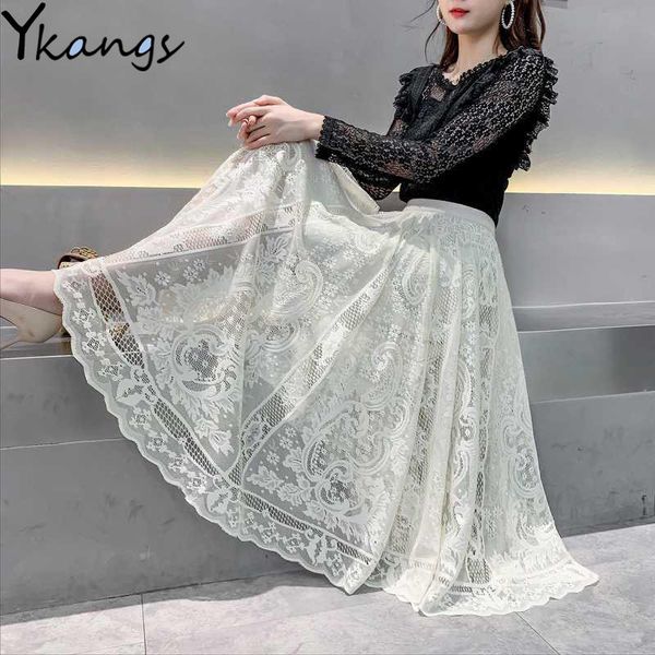 women's white lace midi skirts vintage black female embroidery mesh long skirts elegant ladies office high waist pleated skirt
women's white lace midi skirts vintage black female embroidery mesh long skirts elegant ladies office high waist pleated skirt