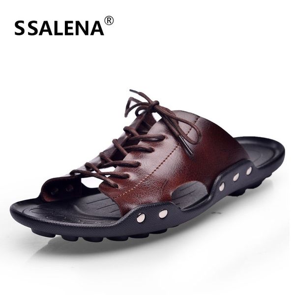 fashion summer men leather sandals shoes 2020 slip on soft sole beach slippers casual lace up flat with shoes 40302, Black
fashion summer men leather sandals shoes 2020 slip on soft sole beach slippers casual lace up flat with shoes 40302, Black