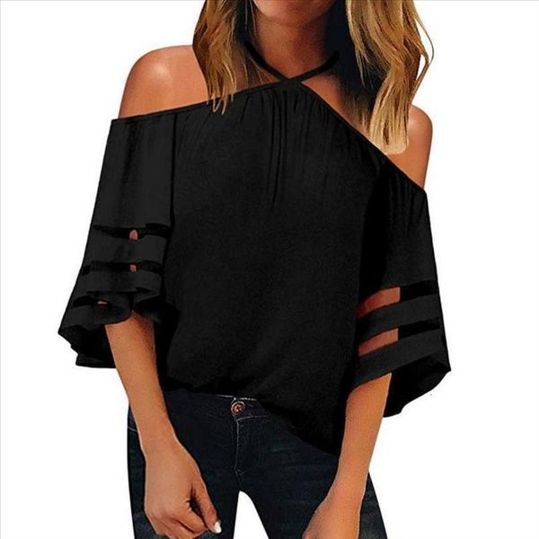 solid chiffon slash neck suspenders hanging off offer loose blouse mesh patchwork three quarter sleeve camiseta feminina y1, White
solid chiffon slash neck suspenders hanging off offer loose blouse mesh patchwork three quarter sleeve camiseta feminina y1, White