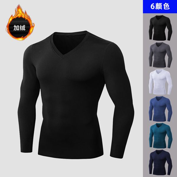 running jerseys winter and men with velvet v neck fitness long sleeve pro tight training suit high stretch sport t-shirt bott, Black;blue
running jerseys winter and men with velvet v neck fitness long sleeve pro tight training suit high stretch sport t-shirt bott, Black;blue