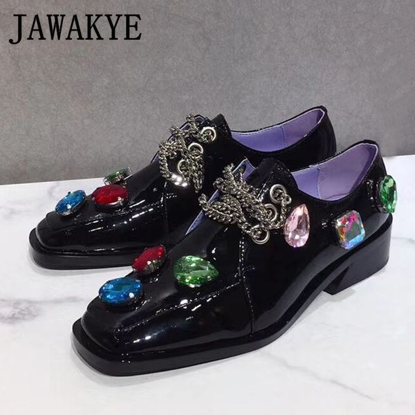british leather rhinestone women loafers casual flat shoes woman square toe slip on runway chains flat shoes luxury woman, Black
british leather rhinestone women loafers casual flat shoes woman square toe slip on runway chains flat shoes luxury woman, Black