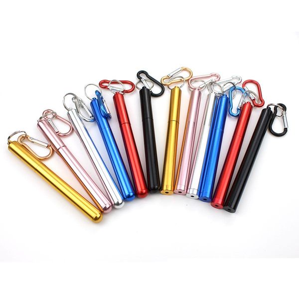 portable reusable drinking straws stainless steel metal telescopic foldable straws with aluminum case & cleaning brush
portable reusable drinking straws stainless steel metal telescopic foldable straws with aluminum case & cleaning brush