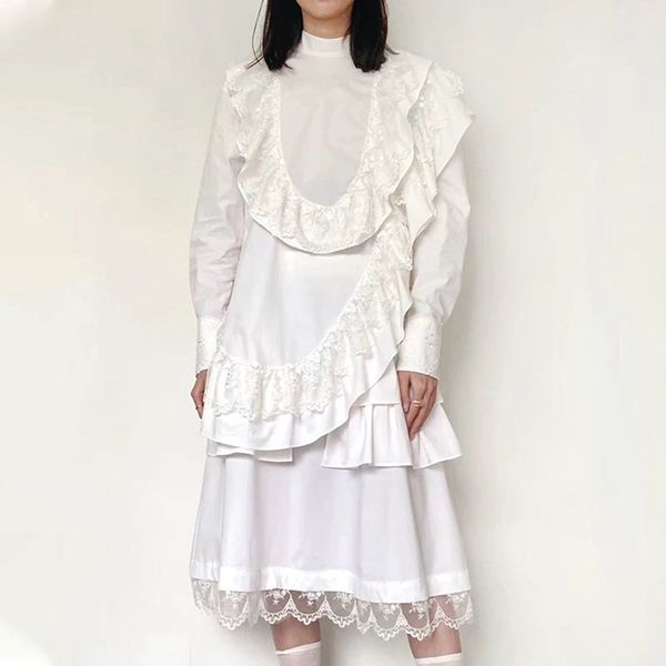 women shirt 2020 spring and autumn new shirts fashionable sweet irregular stitching lace ruffled stand collar shirt top, White
women shirt 2020 spring and autumn new shirts fashionable sweet irregular stitching lace ruffled stand collar shirt top, White
