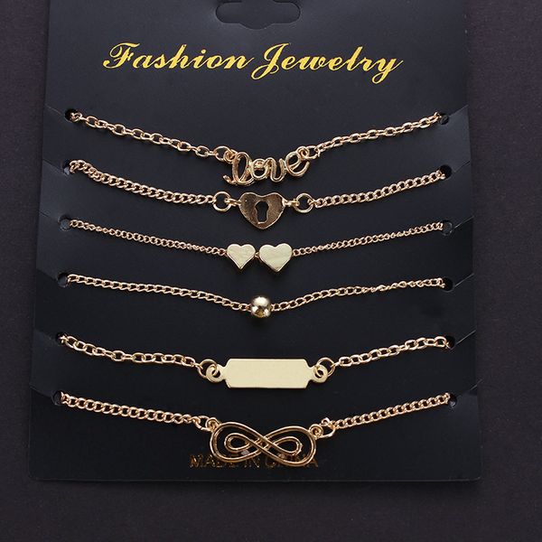 zoeber 6pcs/set love letter infinity bracelets fashion gift jewelry infinity 8 heart alloy ankle & bracelet for women bijoux, Black
zoeber 6pcs/set love letter infinity bracelets fashion gift jewelry infinity 8 heart alloy ankle & bracelet for women bijoux, Black