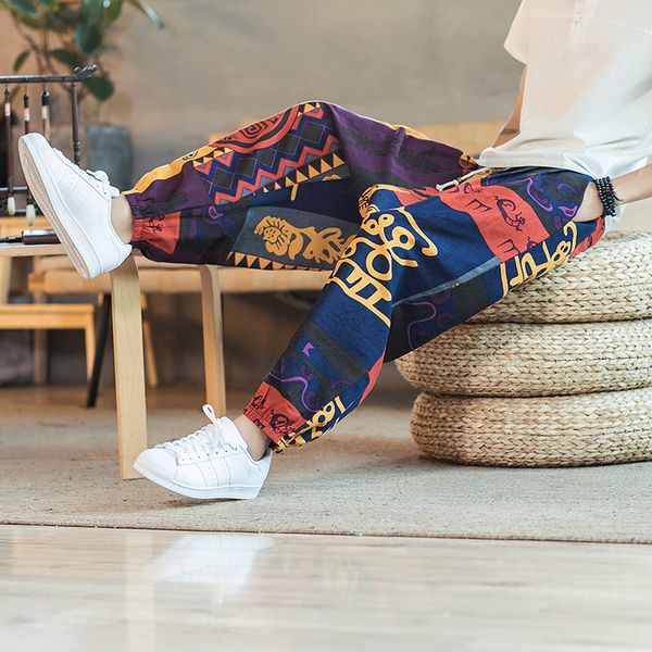 men harem pants korean casual cotton linen trouser man jogger pants printed baggy men trousers streetwear dropshipping, Black
men harem pants korean casual cotton linen trouser man jogger pants printed baggy men trousers streetwear dropshipping, Black
