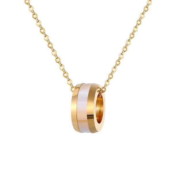 classic circle middle shell pendant necklace stainless steel gold color jewelry woman necklace gift wholesale, Silver 
classic circle middle shell pendant necklace stainless steel gold color jewelry woman necklace gift wholesale, Silver