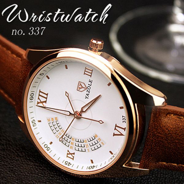 montre homme new yazole watch men business leather quartz watch fashion mens watches male clock erkek kol saati, Slivery;brown
montre homme new yazole watch men business leather quartz watch fashion mens watches male clock erkek kol saati, Slivery;brown